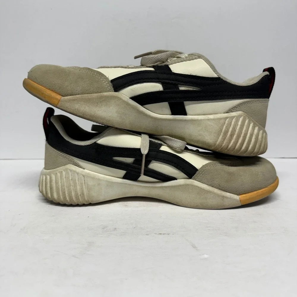 De Florance Cloudea Sneakers Cream Grey Black Suede Leather Low Top US 8 EU 38.5